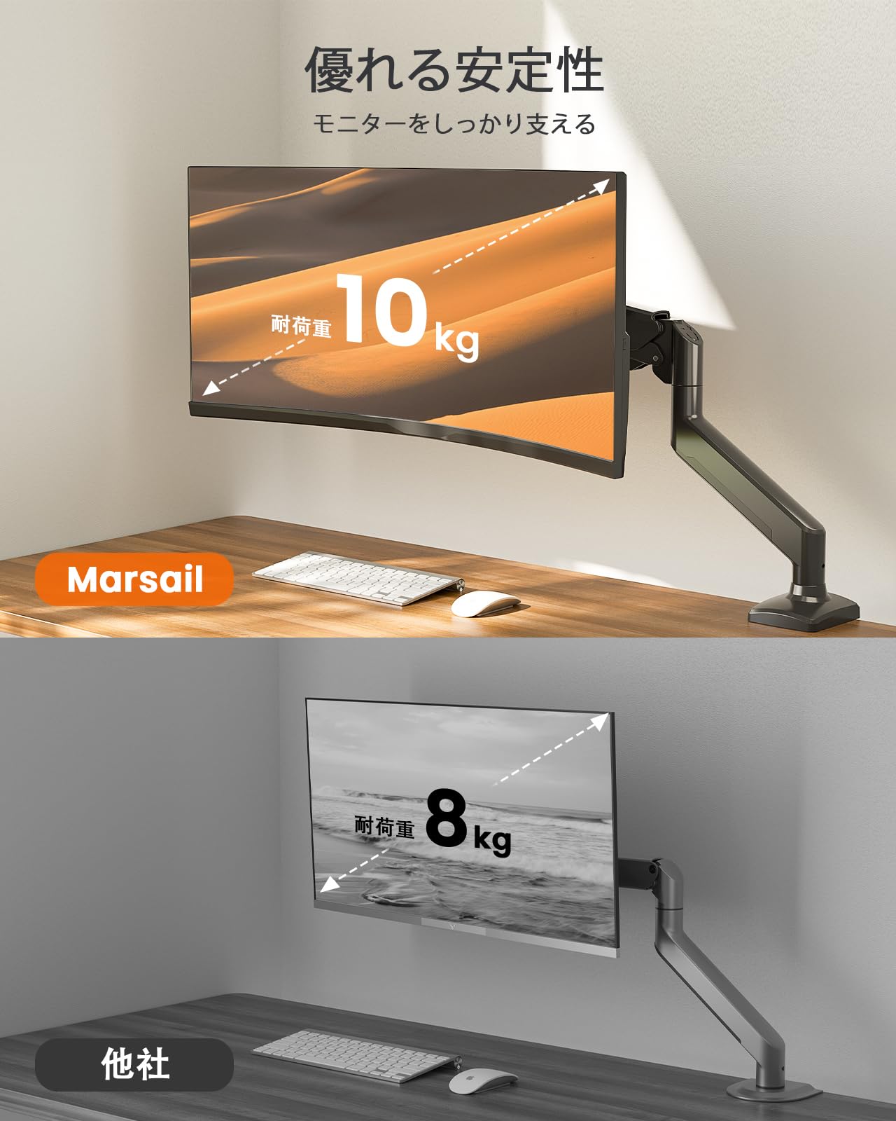 Amazon.co.jp: HUANUO モニターアーム 13-34インチ対応 耐荷重10kg